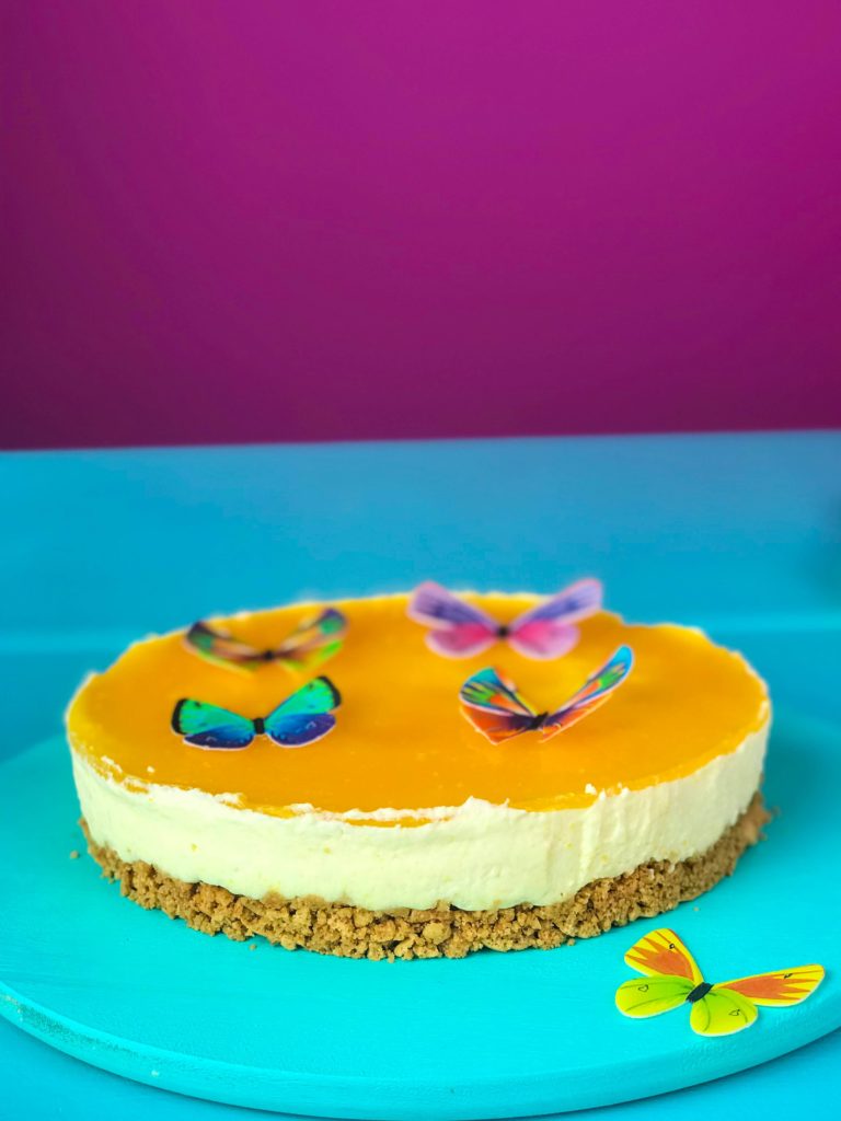 Einfacher Käsekuchen- Pfirsich Maracuja Käsekuchen - Evelyn im Tortenland